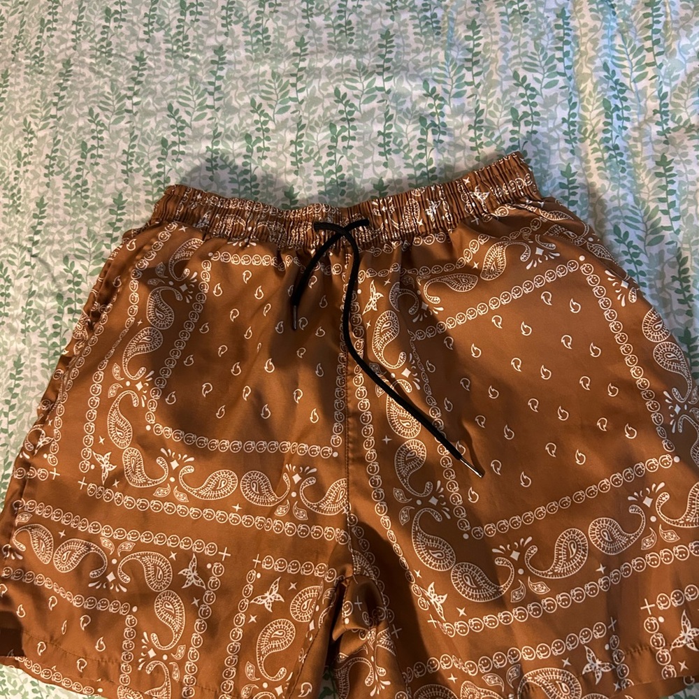 Brown Paisley Men's Shorts